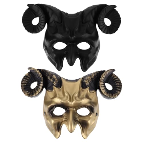 Masque Halloween moitié visage accessoire cosplay de diable pour carnaval adulte