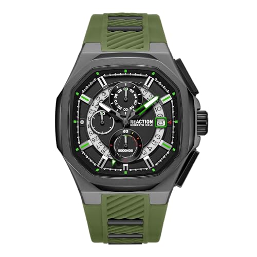 Image of Kenneth Cole Reaction Black Dial Chronograph Watch for Men - KRWGO0070105