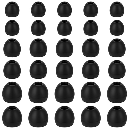 15 Pairs Silicone Replacement Earbud, 9-11mm Black Ear Buds Tips-Nozzle Earbuds Earphones, Ear Gels Soft Earphones Cap, Earring Cushion Ear Bud Tips Replacement Kit for in-Ear Headphones (S/M/L) ﻿