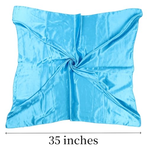 Coloch 20 Pack Satin Head Scarf for Women, 35" Large Square Neck Scarf Silk Like Hair Bandana for Sleeping Solid Color Lightweight Night Hair Wrap for Women, Girl3
