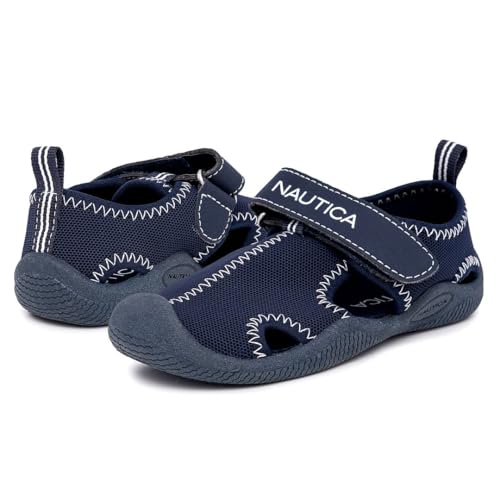 Image of Nautica Kids Water Shoes for Boys Girls Toddler Quick Dry Swim Shoes Aqua Socks Beach Pool Closed Toe Barefoot Summer Watershoes for Toddlers Size 5-12