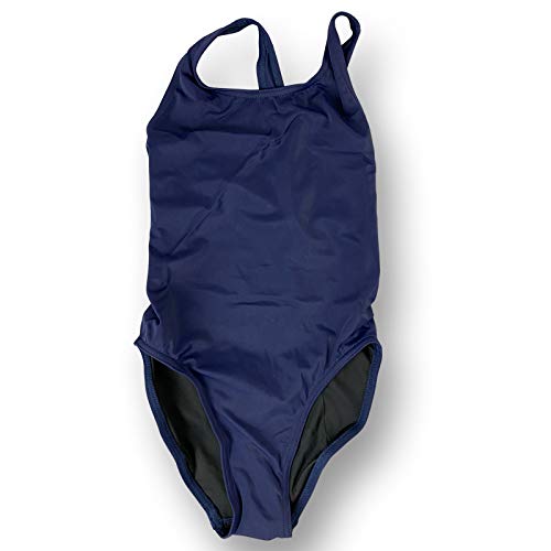 Junior Guards Girls 1-Piece Wide Strap Swimsuit-NV-32 Navy
