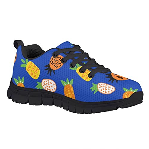 Yzaoxia Girls Sneakers Breathable Kids Tennis Shoes Lightweight Running Walking Shoes Outdoor Sport Shoes Lace Up Black Sole Size 11-52