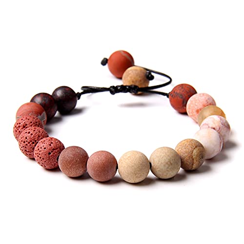 Bracelet en pierre naturelle chakra réglable et tressé à la main pour homme et femme