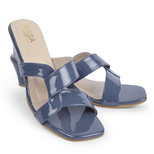 Image of Women Girls Comfortable Slip-On Glossy Sandals - Stylish All Day Comfort Ladies Footwear for Daily Wear