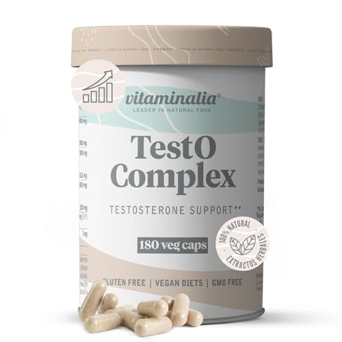 Vitaminalia Tribulus + Fenogreco + Ashwagandha Test0 Complex | 180 Cápsulas Vegetales | Apoyo a la Testosterona Natural: El Zinc que contribuye al mantenimiento de niveles normales de testosterona