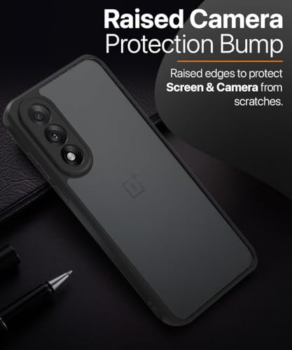 Image of WOW IMAGINE Translucent Hybrid Back Case Cover for 1+ OnePlus Nord 5 Smoked Matte Back | Shock Proof 360 Degree Protection | Protective Hard Case - Matte Black