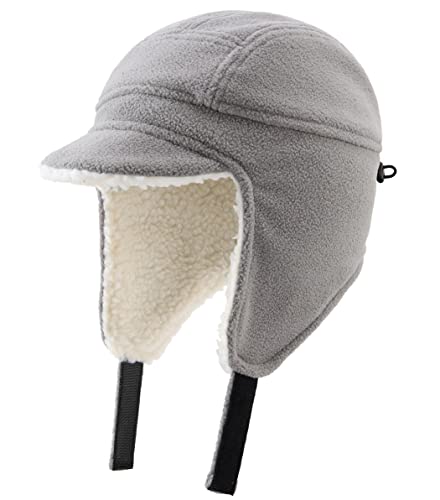 Connectyle Toddler Boys Winter Hats Kids Fleece Hat Warm Earflap Cap with Visor2