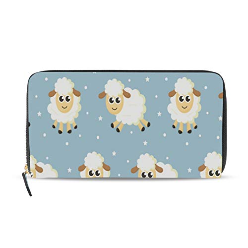 Portefeuille long en cuir femme motif mouton - Maroquinerie de luxe