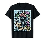 Photo Gallery carino halloween kids boy blue ghost peace out sign baseball maglietta Photo Gallery carino halloween kids boy blue ghost peace out sign baseball maglietta