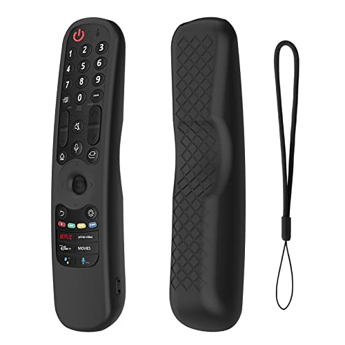 Image of Silicone Protective Case Cover Compatible with LG AN-MR21GA MR22GA MR23GA Magic Remote Shockproof for LG Smart TV Remote 2021 2022 2023 Protective Case (Black) (Remote Not Included)