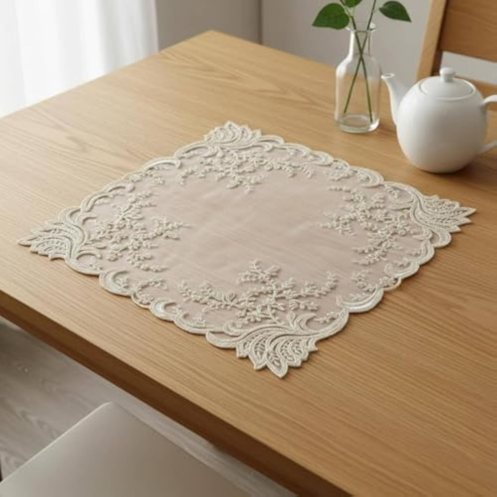 Handmade Design Embroidered Square Placemat