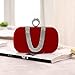 Imagen de CORIOS Bolsa de Noche para Mujer Diamantes de Imitación Clutch Terciopelo Bolsa de Noche Bolsos Bandolera Bolso de Boda Elegante Bolso de Hombro para Fiesta de Graduación Boda Banquete Rojo