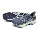 [ミズノ] ランニングシューズ ウエーブライダー 28 ジョギング マラソン トレーニング スポーツ 軽量 反発 厚底 レディース ダークグレー×パープル×ミントグリーン 23.5 cm 2E