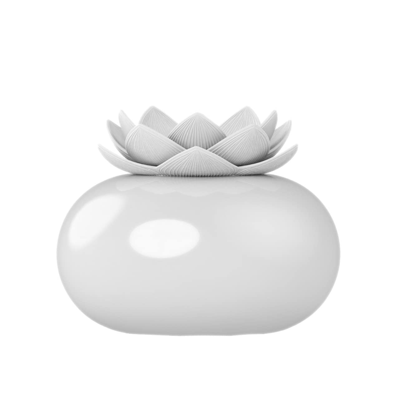 ABOOFAN Diffusore di Aromi Forma di Loto in Ceramica Umidificatore Nebbia Silenzioso Macchina per Design Bianco e Rosso per Camera da Letto Soggiorno Ufficio