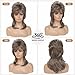 Adequate 80s Mullet Wig for Women Fluffy and Layered Hairpiece for Perfect for Costume Parties and Cosplay (Light Brown)