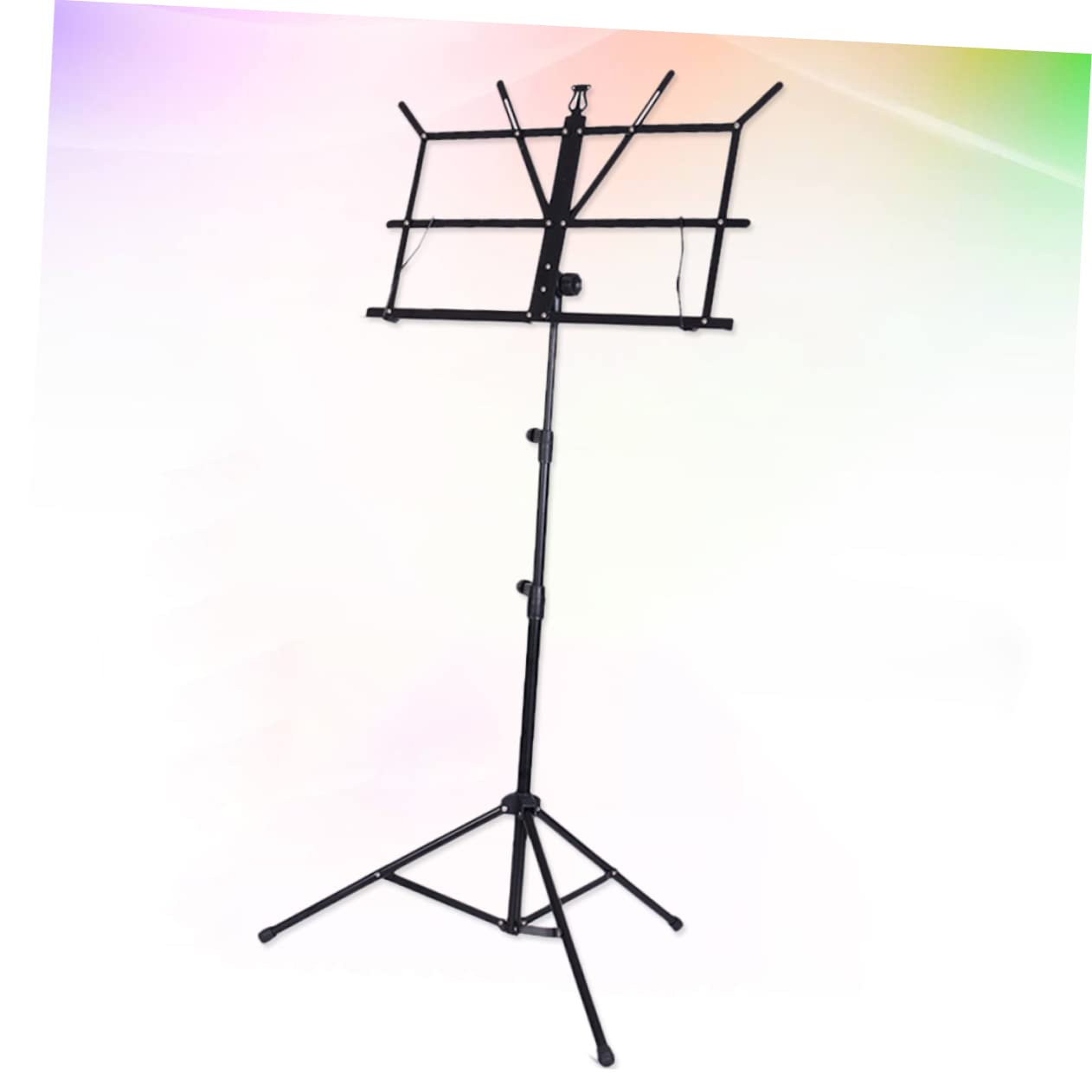 Abaodam Adjustable Song Stand Guitar Base Traveling Music Stand Holder Foldable Portable Folding Music Stand Stands Compact Multiple Collapsible Musical Stand Portable Music Stand Black