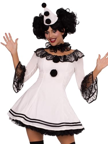 Leg Avenue Women's 3 PC Pierrot Sexy Clown Costume Women with Clo...