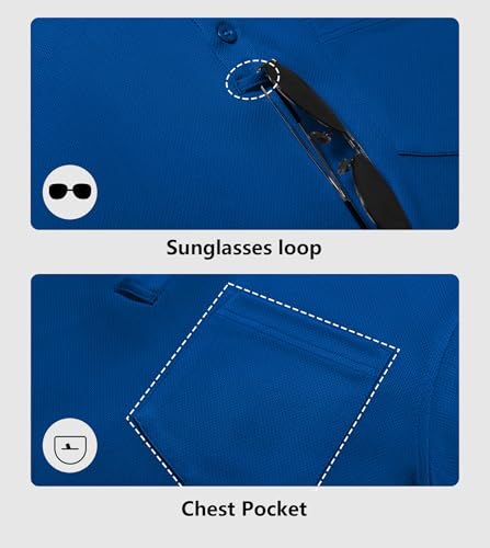 ZITY 7 Pack Mens Polo Shirts with Pocket Moisture Wicking Short Sleeve Outdoor Golf Athletic Work Multipack Shirts4