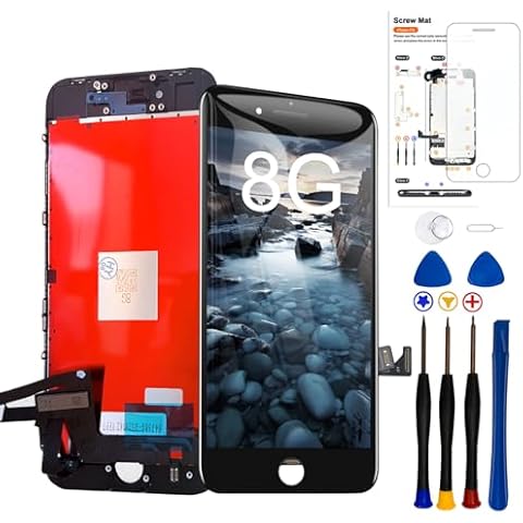 for iPhone 8 /SE 2020 2nd Generation Screen Replacement 4.7inch Frame Assembly Display 3D Touch Screen LCD Digitizer with Repair Tools Kit + Screen Protector for A1863, A1905, A1906 (Black) Cover