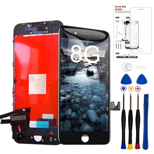 for iPhone 8 /SE 2020 2nd Generation Screen Replacement 4.7inch Frame Assembly Display 3D Touch Screen LCD Digitizer with Repair Tools Kit + Screen Protector for A1863 A1905 A1906 (Black)