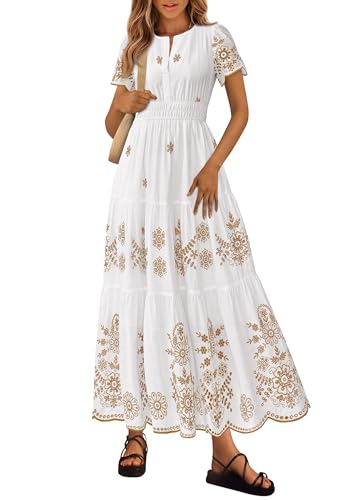 Image of PRETTYGARDEN Womens Summer Dresses Floral Maxi Boho Spring Long Dress