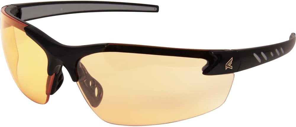 Edge DZ111VS-G2 Zorge G2 Wrap-Around Anti-Fog/Vapor Shield Safety Glasses, Anti-Scratch, Non-Slip, UV 400, Military Grade, ANSI/ISEA & MCEPS Compliant, 5.04" Wide, Black Frame/Clear Lens