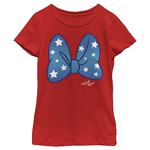 T-shirt fille Disney Minnie avec grand nœud imprimé et motif étoiles