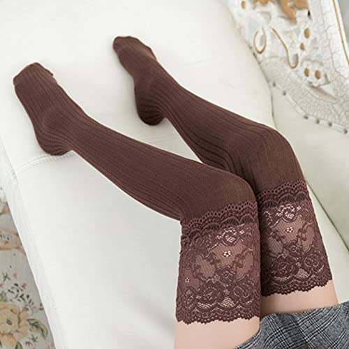 LUXFISOIE Thigh High Socks for Women Thick Stocking Over Knee Cotton Leg Warmers4
