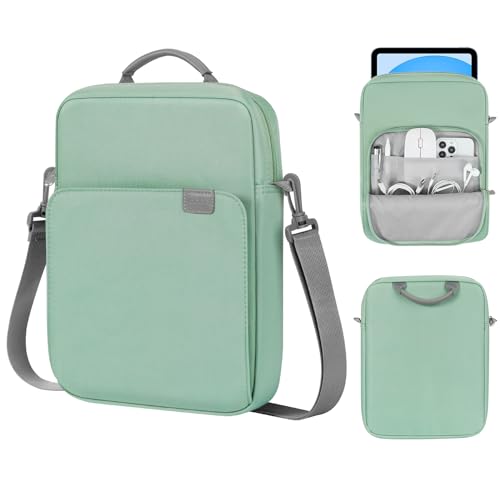 Image of MoKo 9-11 Inch Tablet Sleeve Bag Handle Carrying Case with Shoulder Strap Fits iPad Pro /Air /A16 11 inch,iPad 10th 10.9,i-Pad 9 /8 /7th 10.2,iPadAir 5 /4th 10.9,i-Pad 9.7,Tab S8 /S9 11 inch, Cyan