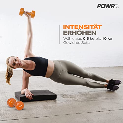 POWRX Manubri Pesi Vinile 4 kg Set (2 x 2 kg) +
