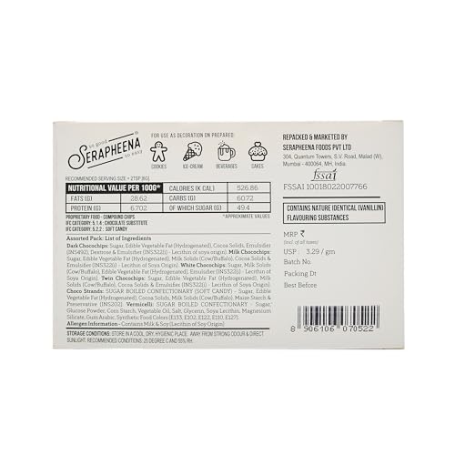 Image of Serapheena Choco Chips Sprinkles - Choco Mania, 100g | Cakes and Cupcakes Decoration Kit