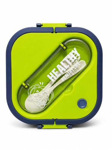 Image of MYSTIFY Bento Lunch Box with Spoon and Fork, 3-Compartment