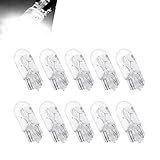 Bawkars 10 PCS Car Brake Lights, T10 168 192 12V 5W Tail Light Bulb, High-Temperature Resistant Turn Signal Light Replacements, Universal Automotive Light Bulbs for Truck SUV Car (White)