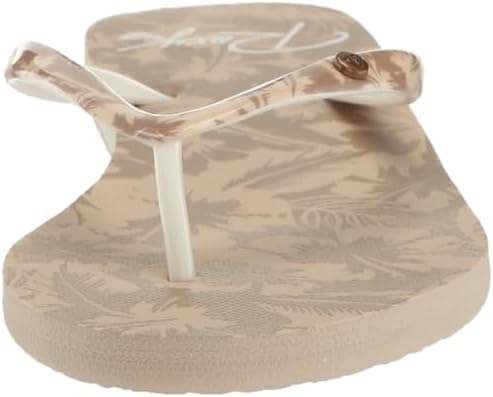 Roxy Women's Portofino Flip Flop Sandal, Vanilla/Brown 234, 9 | Image 1