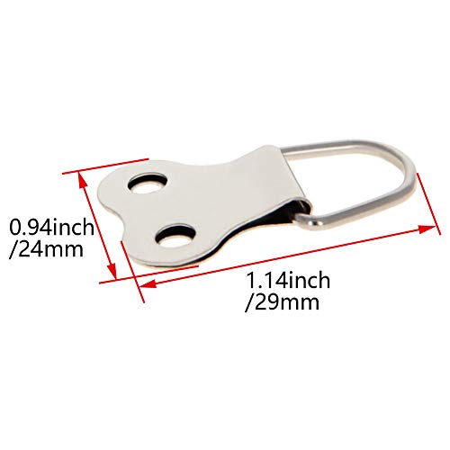 Image of 29mm x 24mm Double Holes D Ring Picture Hangers Hardware, for Home Decoration Hanging Clock Paintings Artwork Creative Picture Frame Photo Hanging Solutions Silver Tone 10pcs