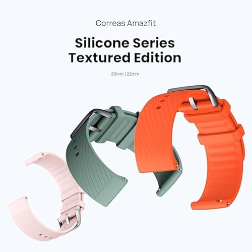 Amazfit Pulseira oficial de substituição para relógio inteligente de 22 mm, pulseira de silicone, co