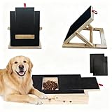 Liecho Dog Nail Scratch Board with Treat Drawer - Wooden Dog Nail File Pad with Storage Drawer - Durable Self-Adhesive Sandpaper for Home Grooming - Adjustable Nail Grinder for All Breeds