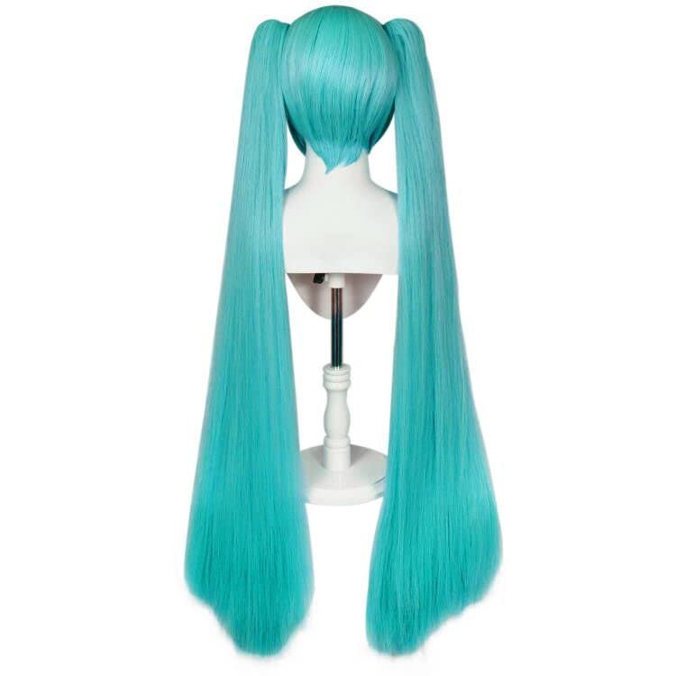 Ebingoo Blue Braided Cosplay Wig for Women + Wig Cap Long Straight Synthetic Costume Wig for Halloween Costume Anime Party: Green