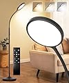 Tenmiro Dimmable Floor Lamp,Super Bright Modern LED Lamps Custom Color Temperature Standing Lamp with Remote Push Button Control,Adjustable Gooseneck Reading Floor Lamp for Living Room Bedroom Office