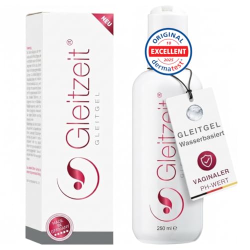 Gleitzeit® Gleitgel Wasserbasis PREMIUM (250ml) XXL Langzeit-Spaß Gleitmittel Und Intimgel Sensitiv