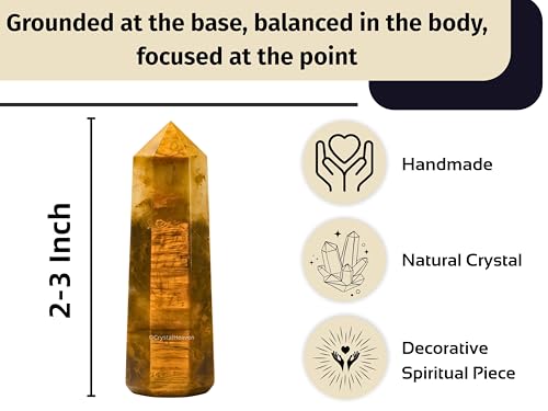 Image of Crystal Heaven Certified Nellite Tower Obelisk Point For Chakra, Healing And Balancing - Aaa Grade Original Certified Gemstone Agate For Reiki Meditation Yoga Spiritual (2-3 Inches)