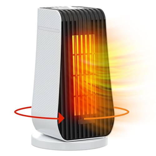 Mini Radiateur Soufflant Salle de Bain 1200W Ninonly Chauffage Soufflant Silencieux 90° Oscillation...