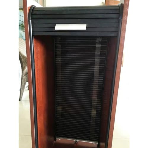 Porta a Soffietto da Interno Kit Porta a Serrandina in ABS Nero, Finestra Divisoria Avvolgibile Flessibile, Porta Avvolgibile per La Privacy(12x20in(30x51cm))