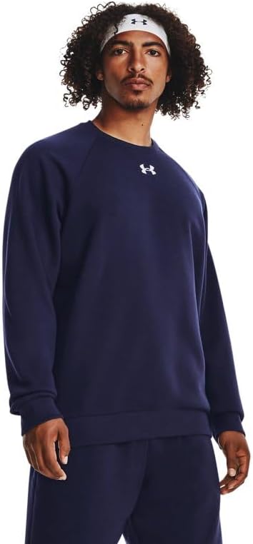 Under Armour Men's Rival Fleece Crew, (410) Midnight Navy / / White, Large Tall