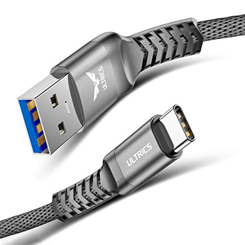 ULTRICS USB C Cable 2M, Type C to A 3.1 Nylon Braided Fast Charging Data Sync Lead Compatible with Samsung Galaxy S20/ S10/ S9 Plus, MacBook, OnePlus 8 Pro/ 7T Pro, LG, Google Pixel and More  Grey