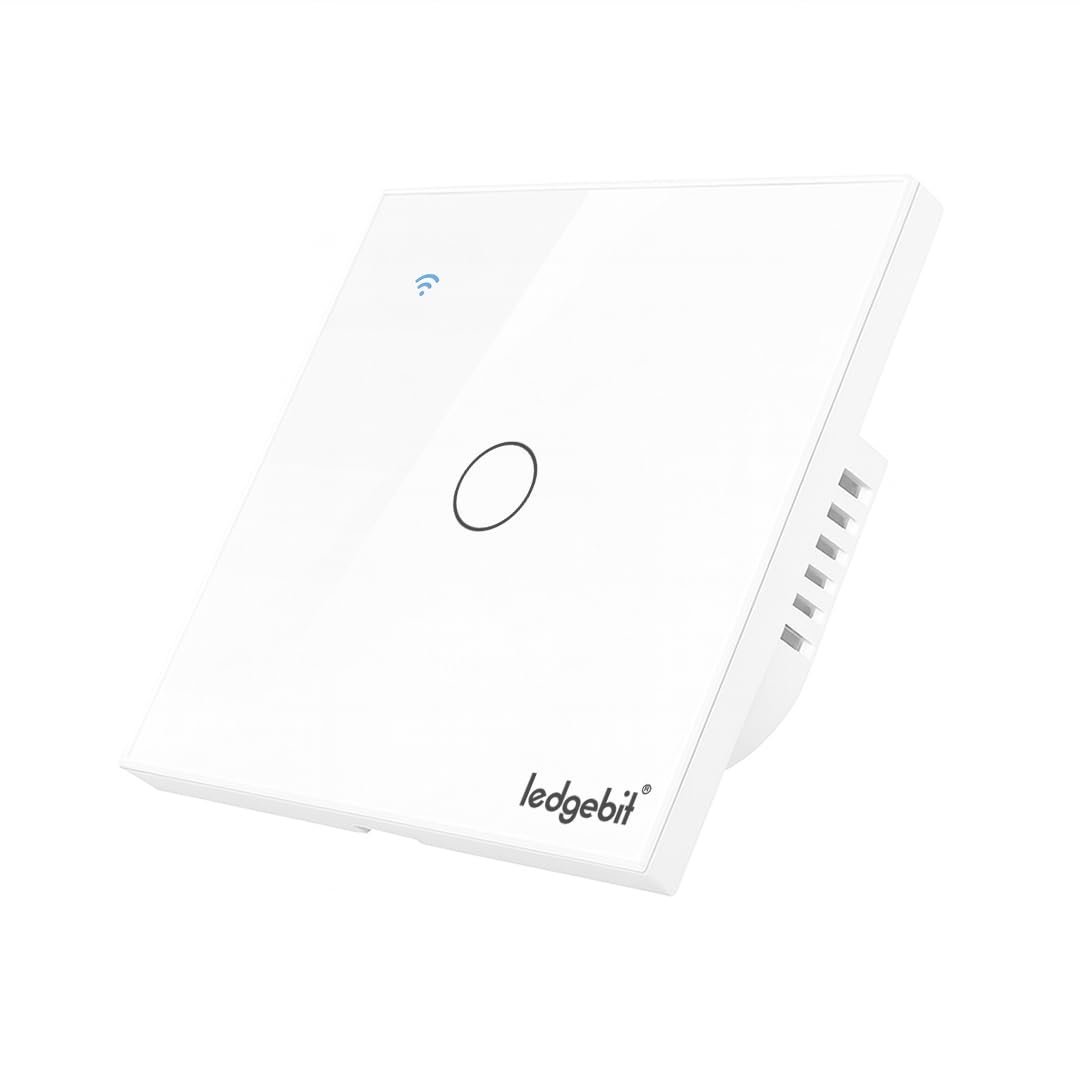 Ledgebit Smart Home Touch Wi-Fi Light Switch, 1 Gang Smart Wi-Fi Wall Switch Smart Switch (White)-image-37