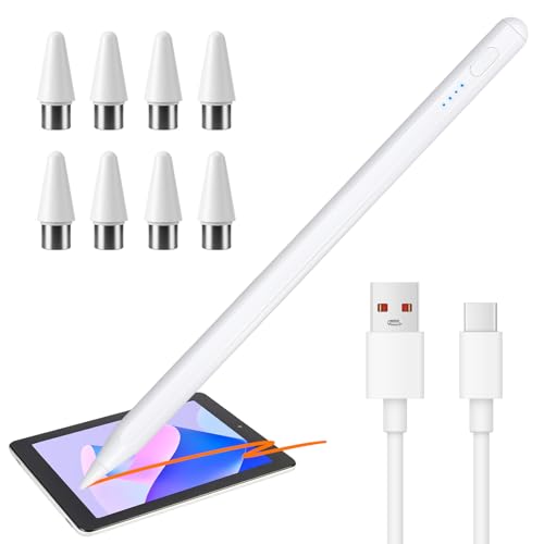 Stylet Tablette Stylet Universel pour Tablette Compatible iPhone/Samsung/Xiaomi/Huawei, Stylos pour Écrans Tactiles avec 8 Pointes de Remplacement...