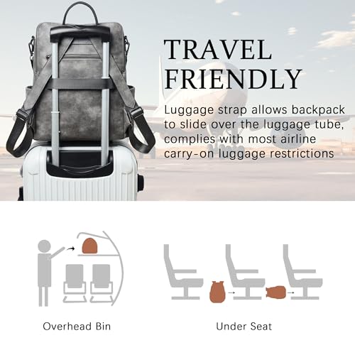Image of Shrrie Vegan Leather Laptop Backpack for Women 15.6 inch Work Backpack Fashion Travel Backpack Purse for Travel College Work
