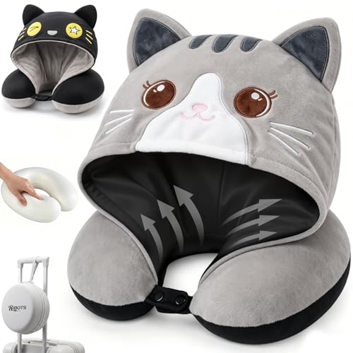 RIBOTS Travel Neck Pillow with Hood